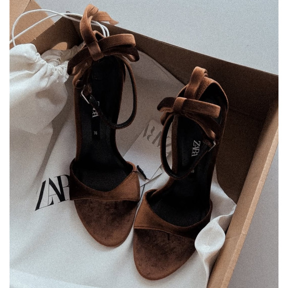 ZARA Ochre Bow Heels 🤎✨ NWT | Sizes 9 • 10 - Picture 11 of 16